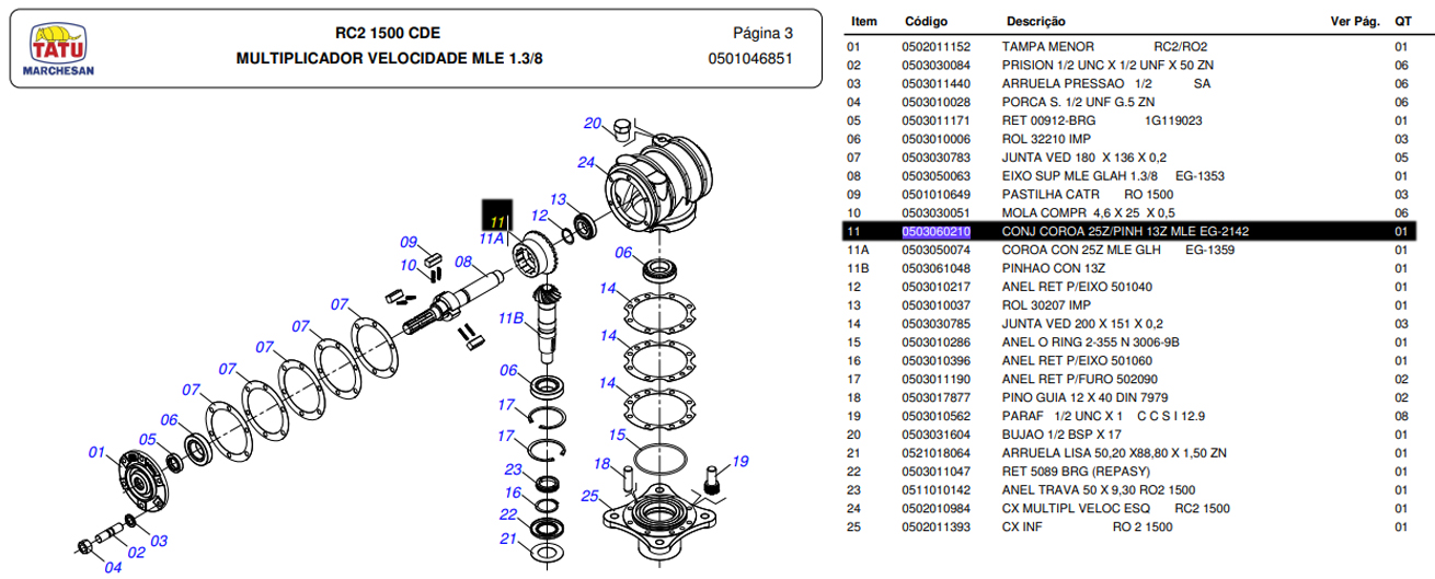 Coroa E Pinhao (25zx13z) 0503060210 | A.Camargo